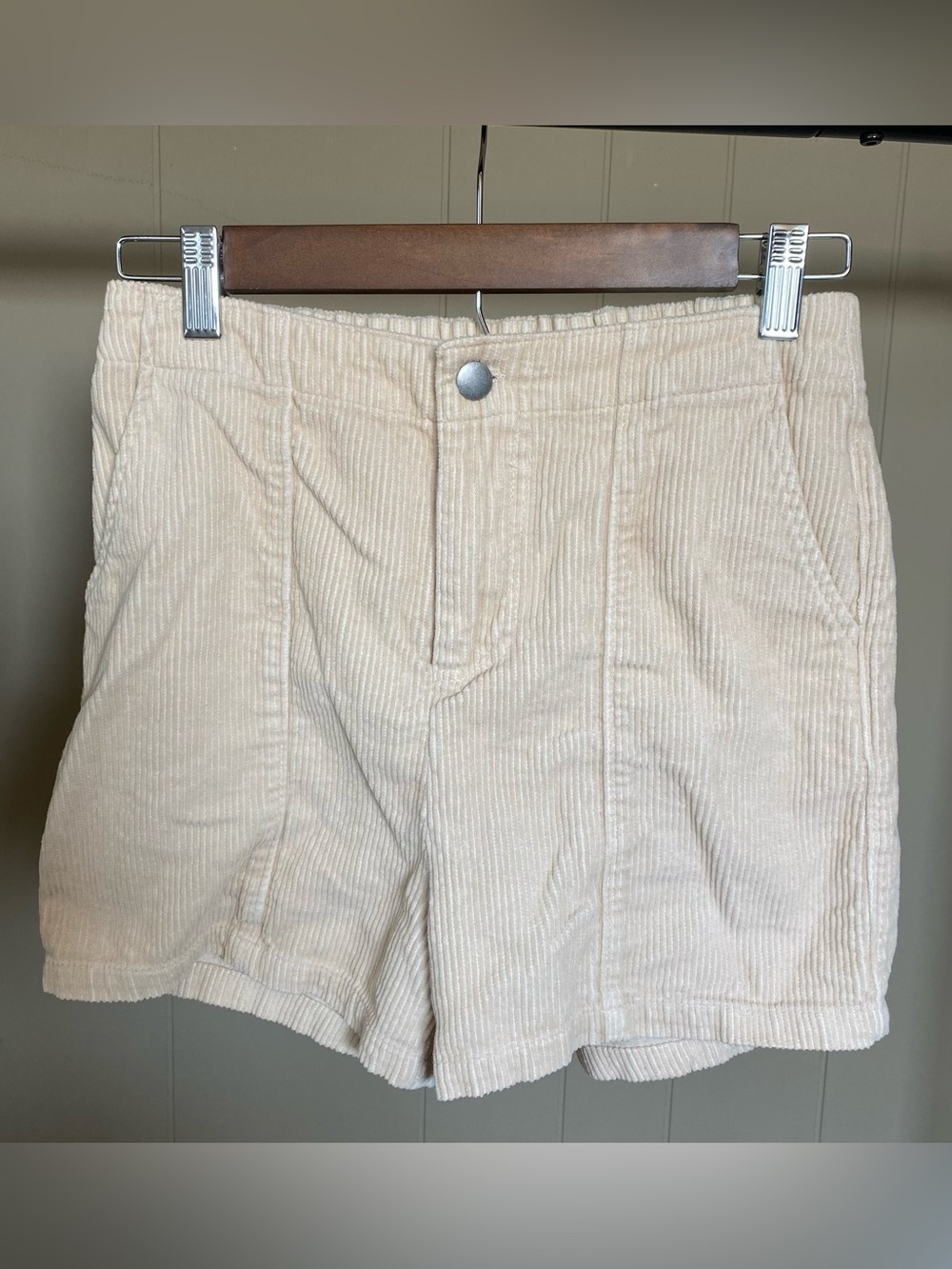 wild fable Cream Corduroy High-Rise Shorts